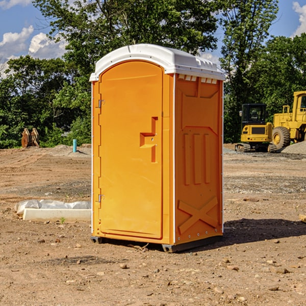 how often are the portable restrooms cleaned and serviced during a rental period in Bluffview WI